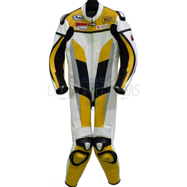 RTX Yellow Spartan Sports Biker One Piece Leather Suit